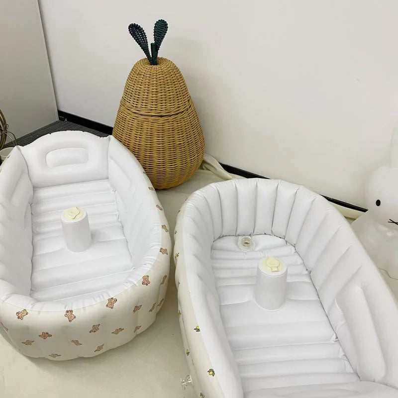 Multifunctional Baby PVC Inflatable Baby Bathtub Chair Cute Bear Foldable Baby