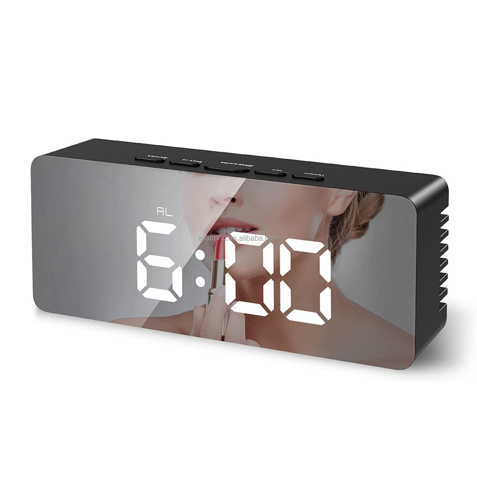 USB Cable Battery Operate Digital LED Mirror Alarm Clock Electronic Christmas 6 Inch Speaker Modern Geometric Frank Electronic
