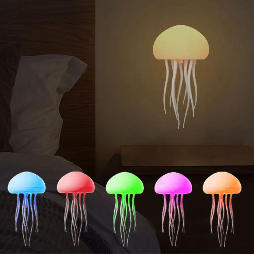 Hot Sale Gradient LED Jellyfish Night Light Modern ABS Voice cntrl