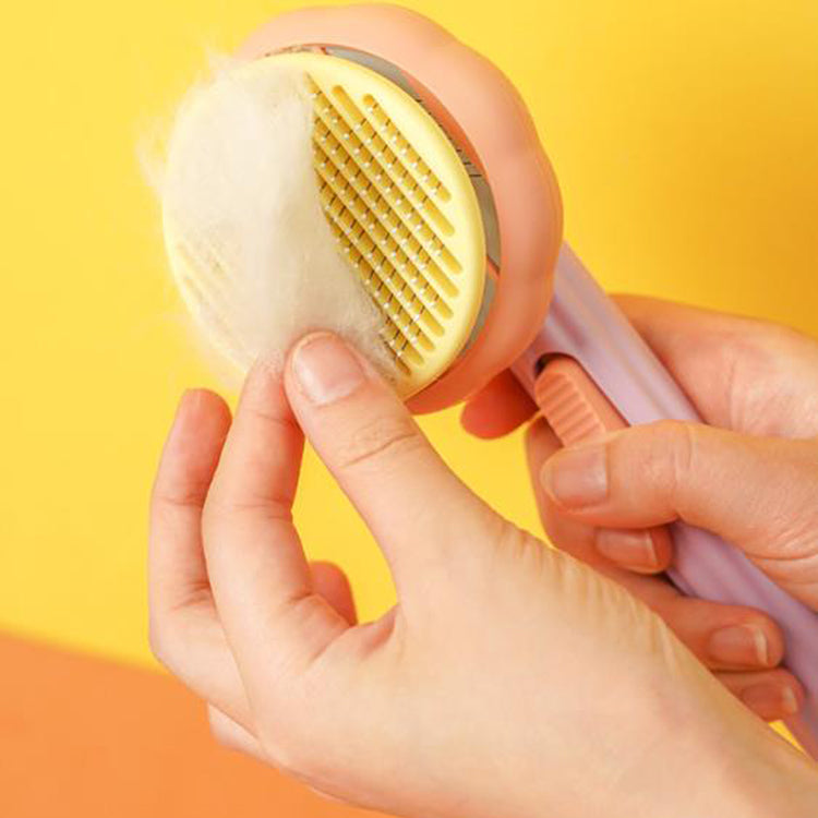 Pet Cleaning Grooming Comb Self-Cleaning Makeup Brush Round Head Cat Grooming