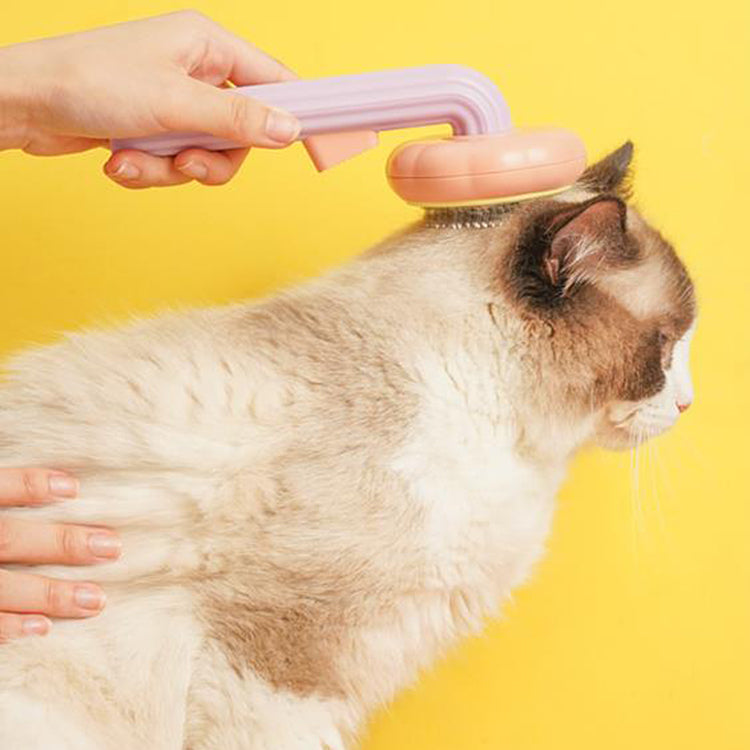 Pet Cleaning Grooming Comb Self-Cleaning Makeup Brush Round Head Cat Grooming