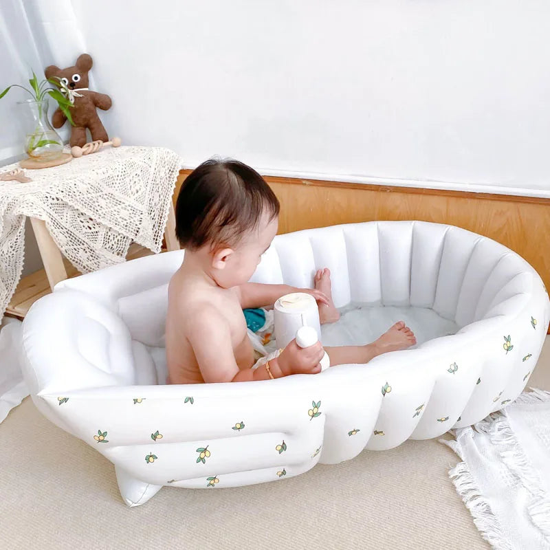 Multifunctional Baby PVC Inflatable Baby Bathtub Chair Cute Bear Foldable Baby