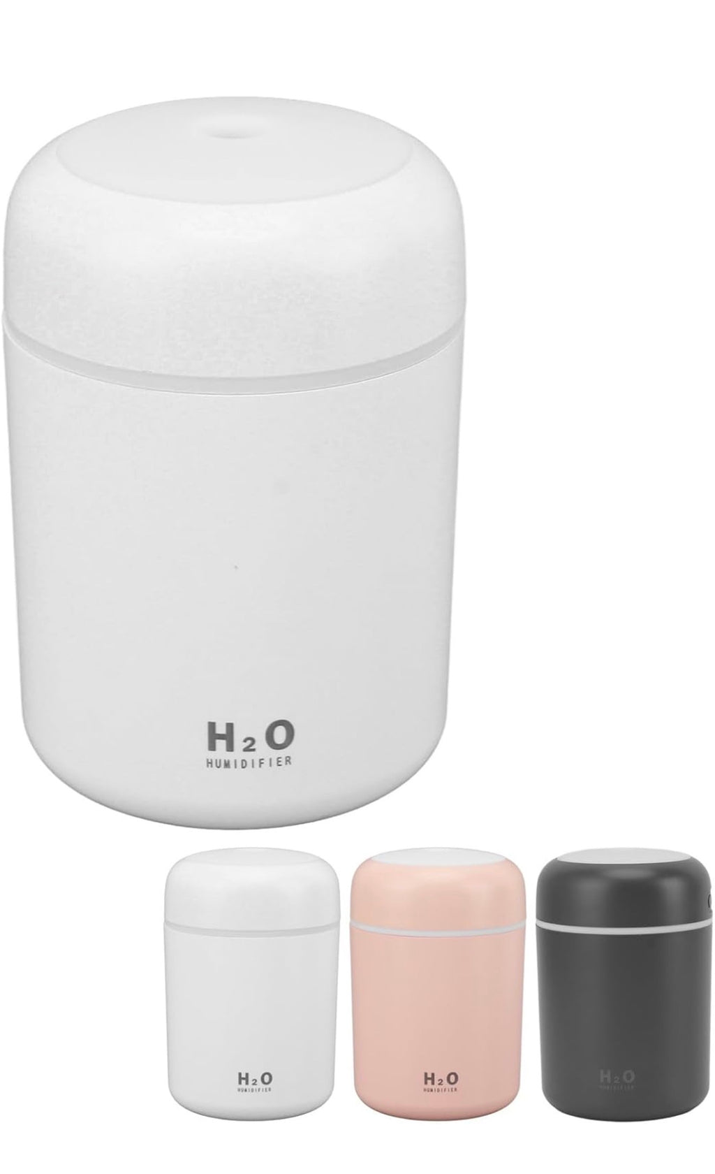 Humidifier Portable Mini Humidifiers for bedroom personal Desktop Air humifizier with Colouful Cycling Lichte,2Mist modes and auto shot-off super quite for office home car (white)