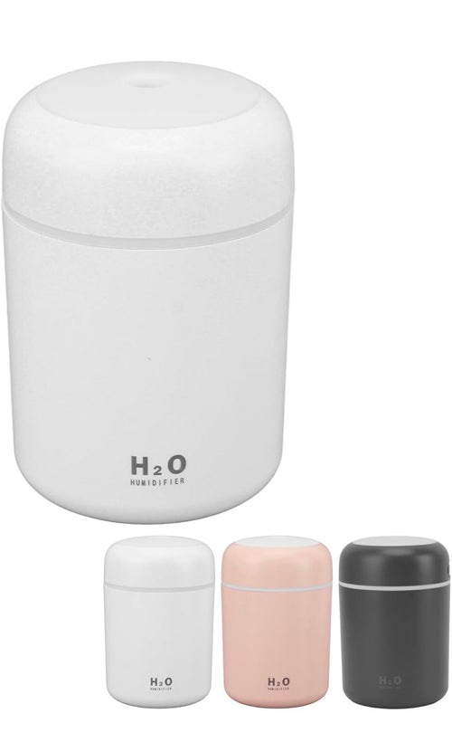 Humidifier Portable Mini Humidifiers for bedroom personal Desktop Air humifizier with Colouful Cycling Lichte,2Mist modes and auto shot-off super quite for office home car (white)
