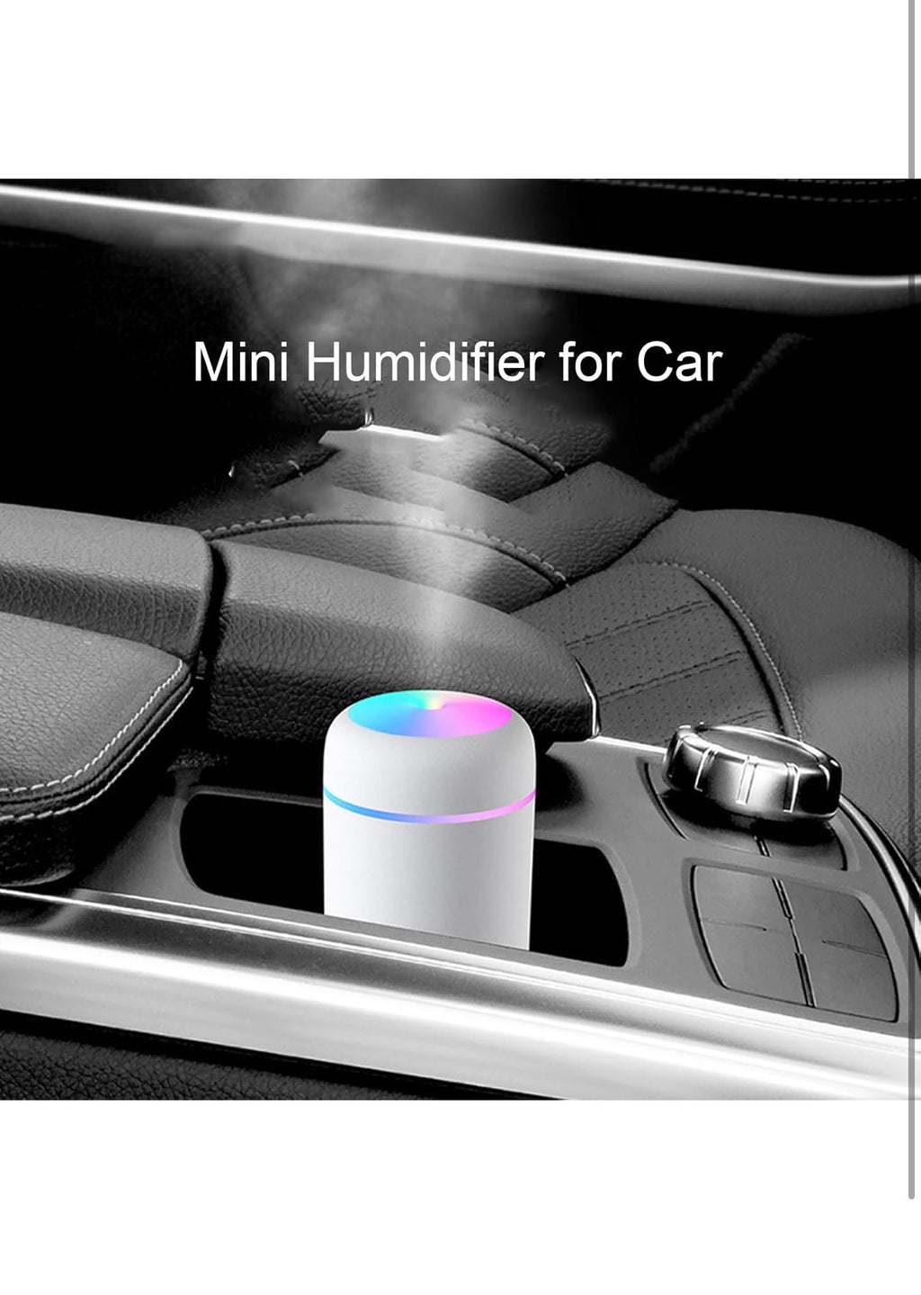 Humidifier Portable Mini Humidifiers for bedroom personal Desktop Air humifizier with Colouful Cycling Lichte,2Mist modes and auto shot-off super quite for office home car (white)