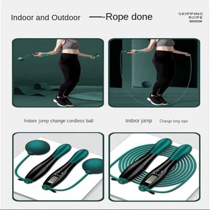 Cordless Electronic Jumping Rope Counting Speed Skipping Counter Gym Fitness