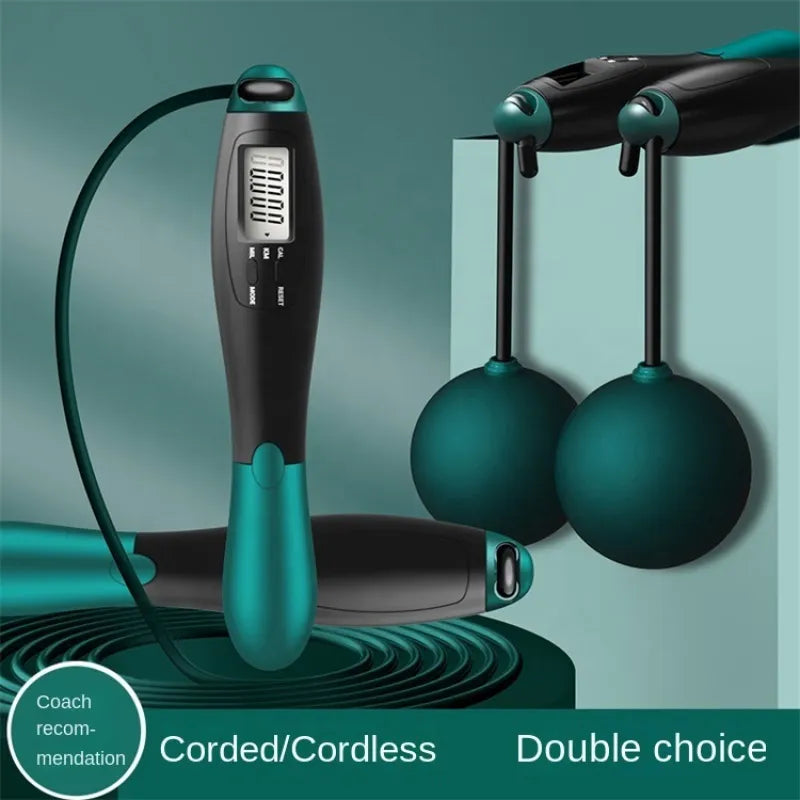 Cordless Electronic Jumping Rope Counting Speed Skipping Counter Gym Fitness