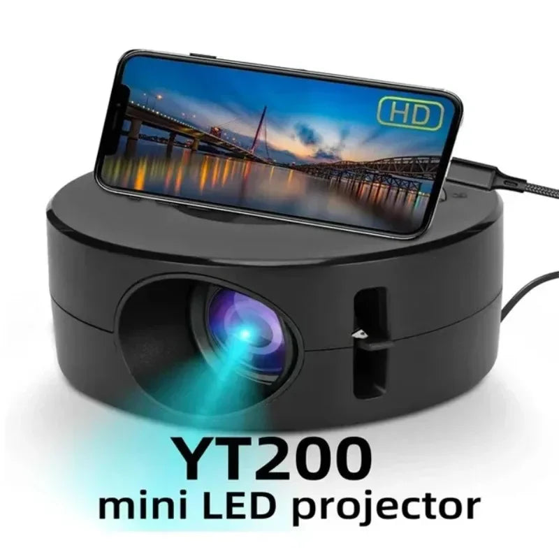 YT200 Smart Projector LED HD TV Video Projector for 4K 1500 Lumens Android Same