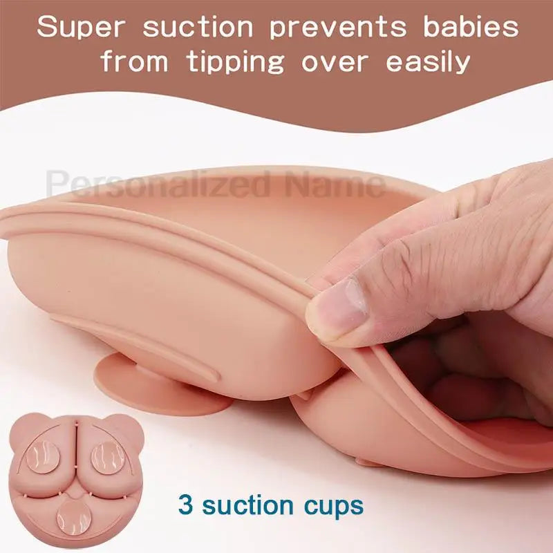 Baby Feeding Plate Sets Suction Bowl Silicone Plate for Kids 6Pcs Children T