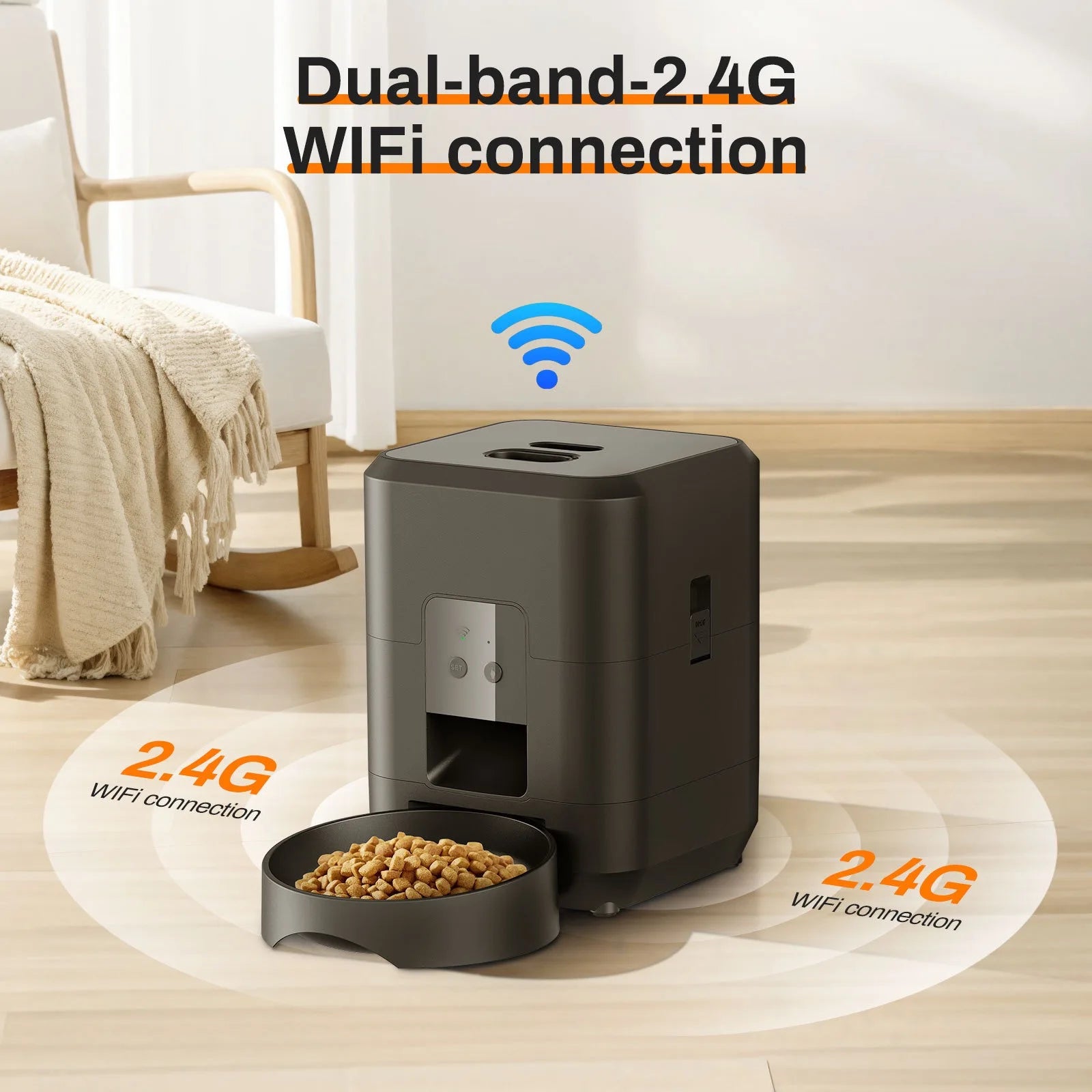 2L Smart Control Pet Feeder WIFI  Feeders for Cats Remote Feeding