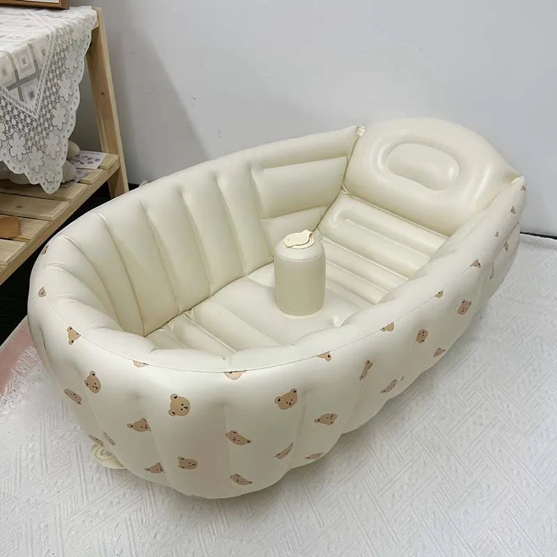 Multifunctional Baby PVC Inflatable Baby Bathtub Chair Cute Bear Foldable Baby