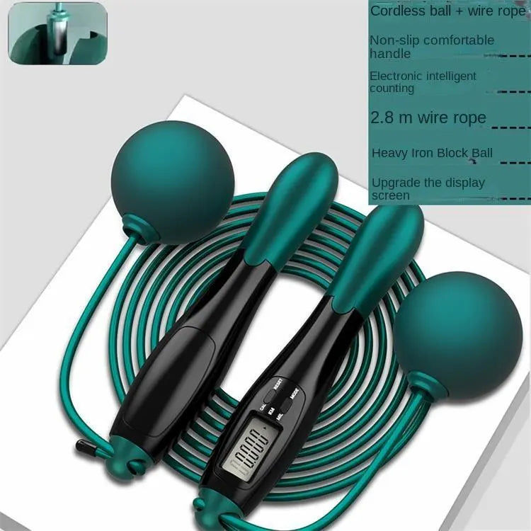 Cordless Electronic Jumping Rope Counting Speed Skipping Counter Gym Fitness