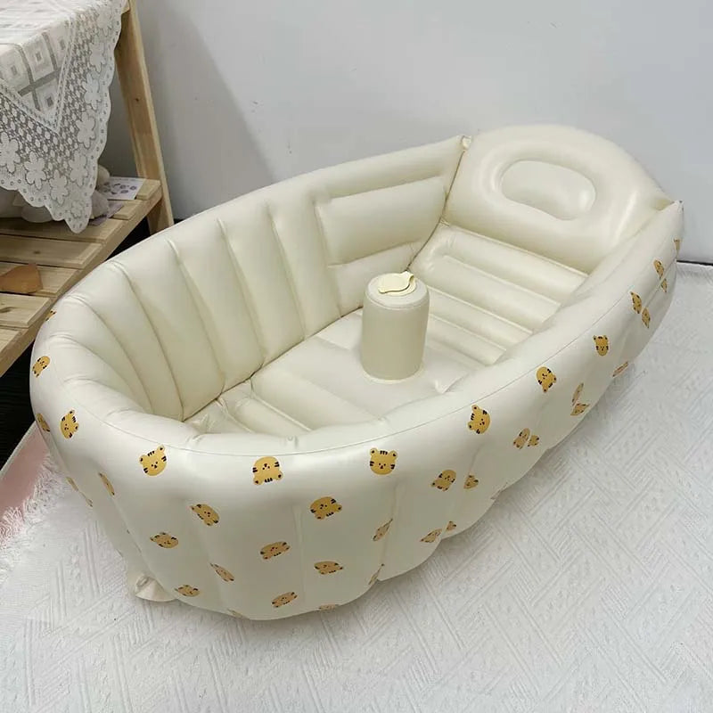 Multifunctional Baby PVC Inflatable Baby Bathtub Chair Cute Bear Foldable Baby