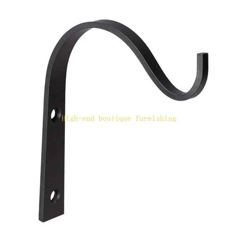 L9NB 10 Pcs for Creative Black Metal Hanging Wall Hooks Crochet Iron Hanger Rustic Home Decor for Hanging Lantern Planter Coa